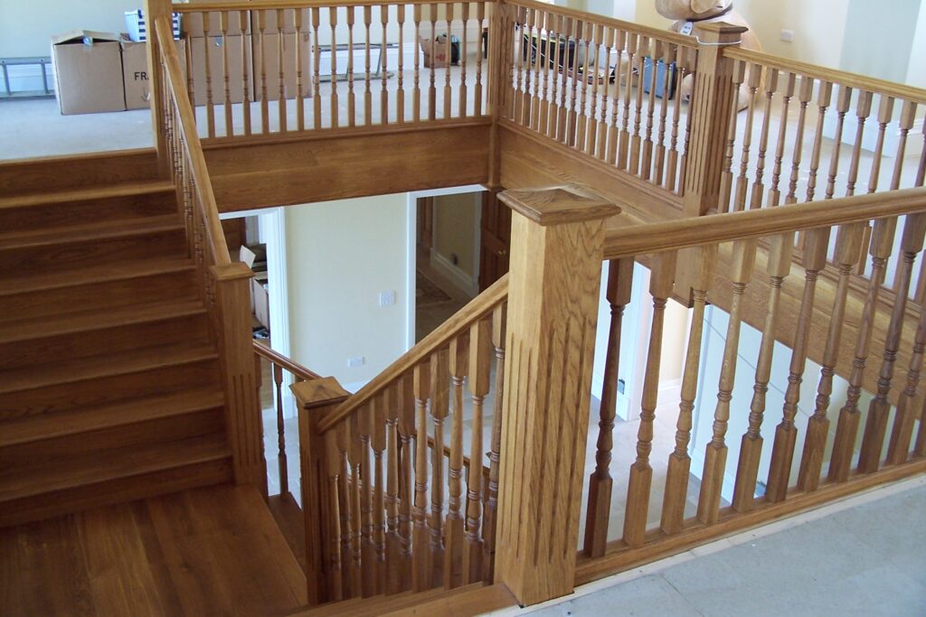 open landing on a staircase installed by The Staircase Factory, Isle of Wight