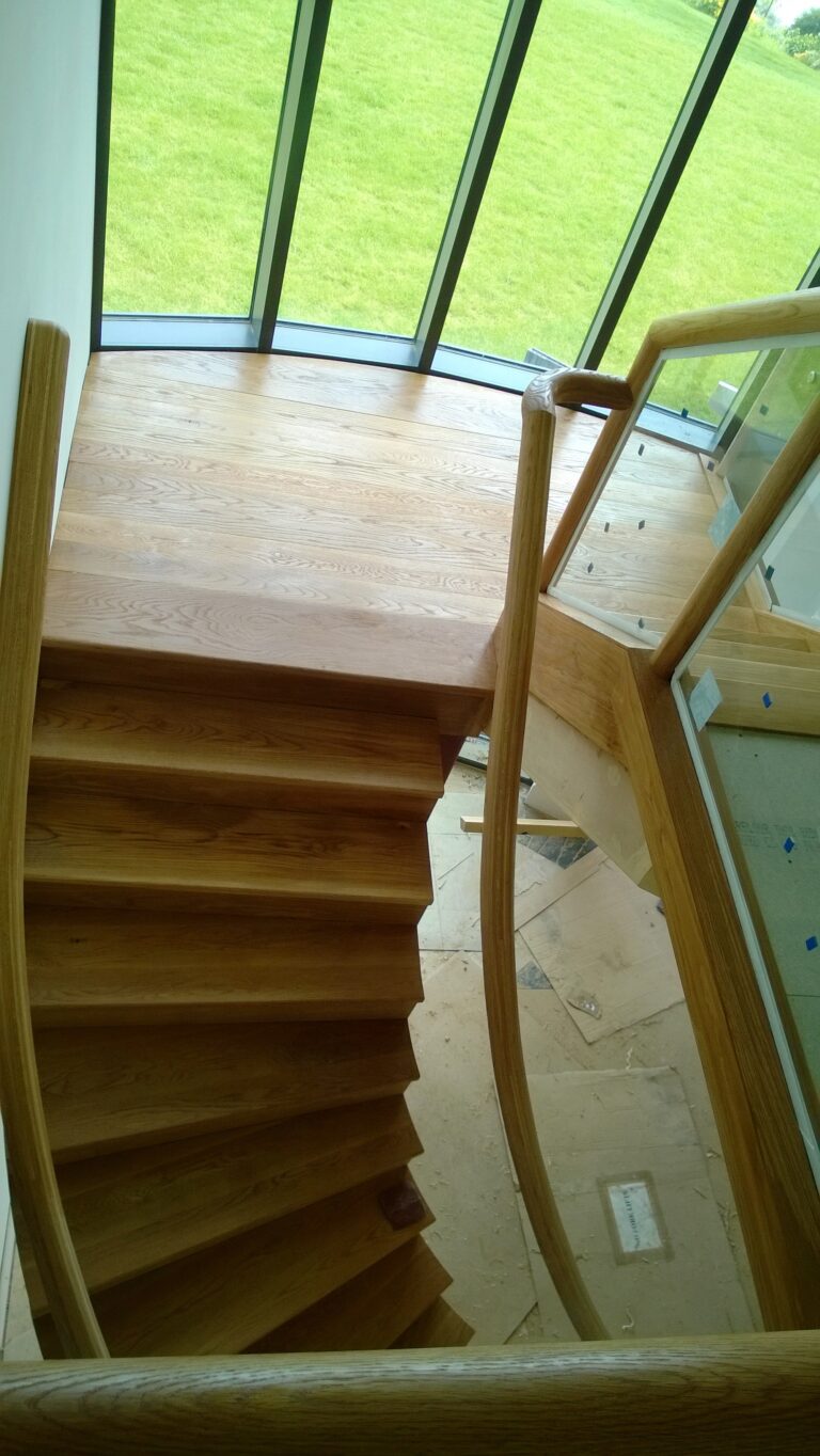 landing and spiral stairs installed by The Staircase Factory Isle of Wight