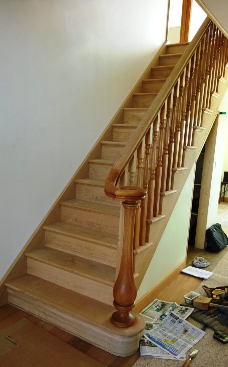 straight flight with turned newel installed by The Staircase Factory Isle of Wight