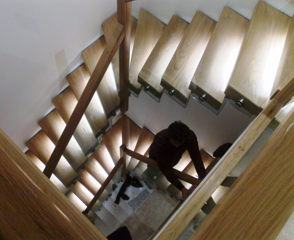 open risers and light staircase